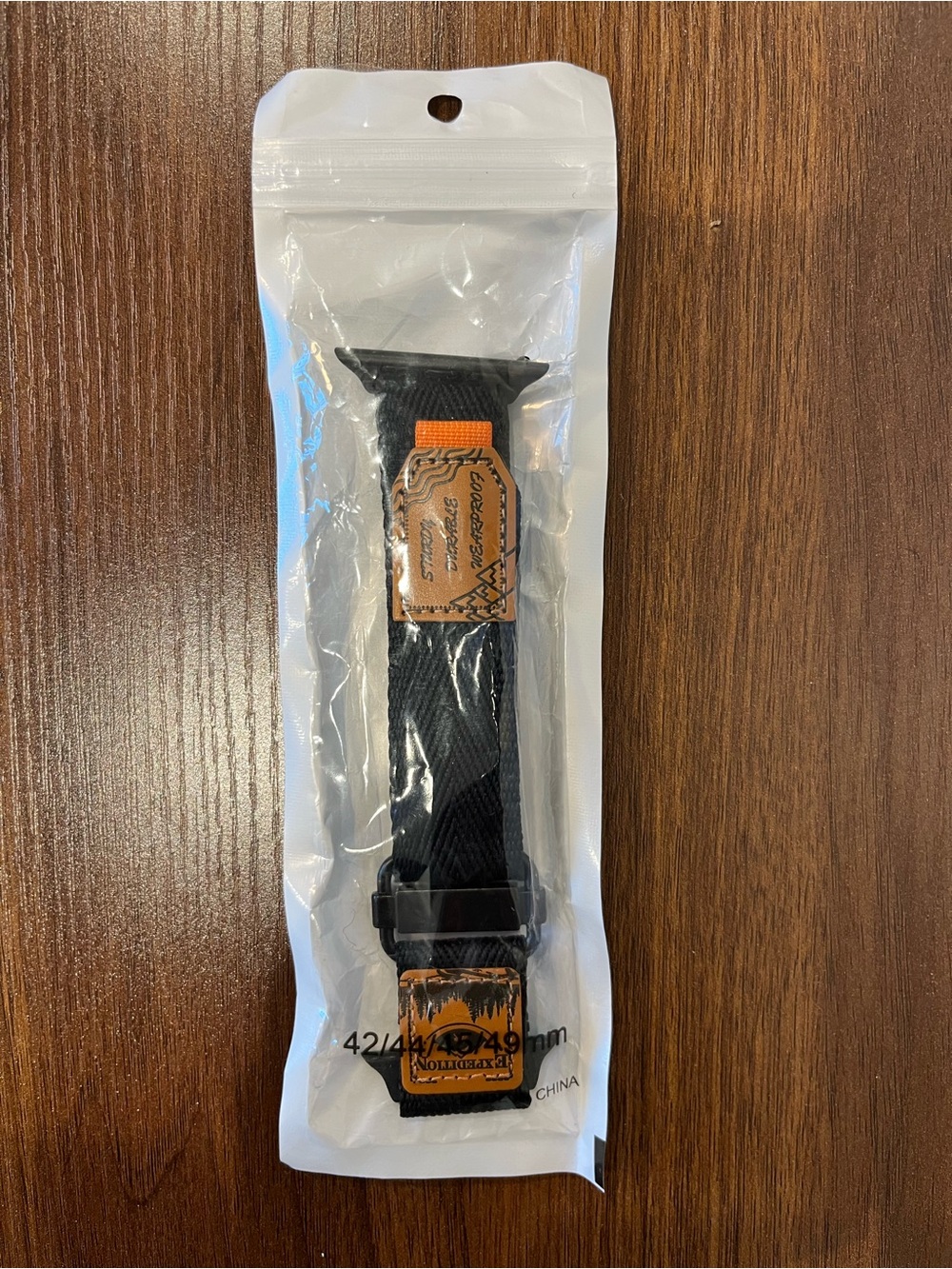 NWOT Black Nylon Watch Band with Tan Leather Accents